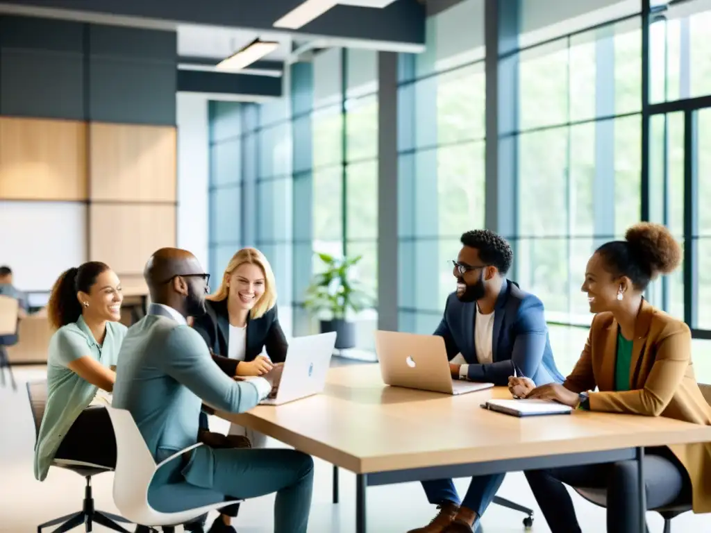 Un ambiente dinámico de colaboración en una oficina moderna, construyendo comunidad en una startup open source