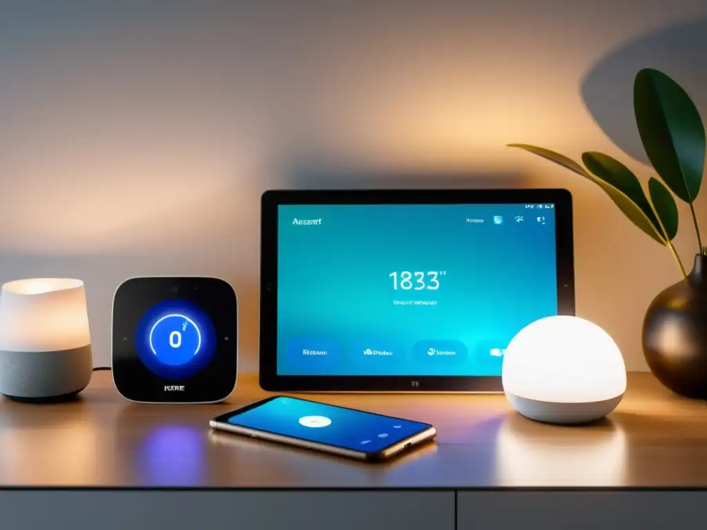 Domótica DIY con Home Assistant: ambiente moderno y acogedor con luces inteligentes, termostato y seguridad integrados en un hogar conectado