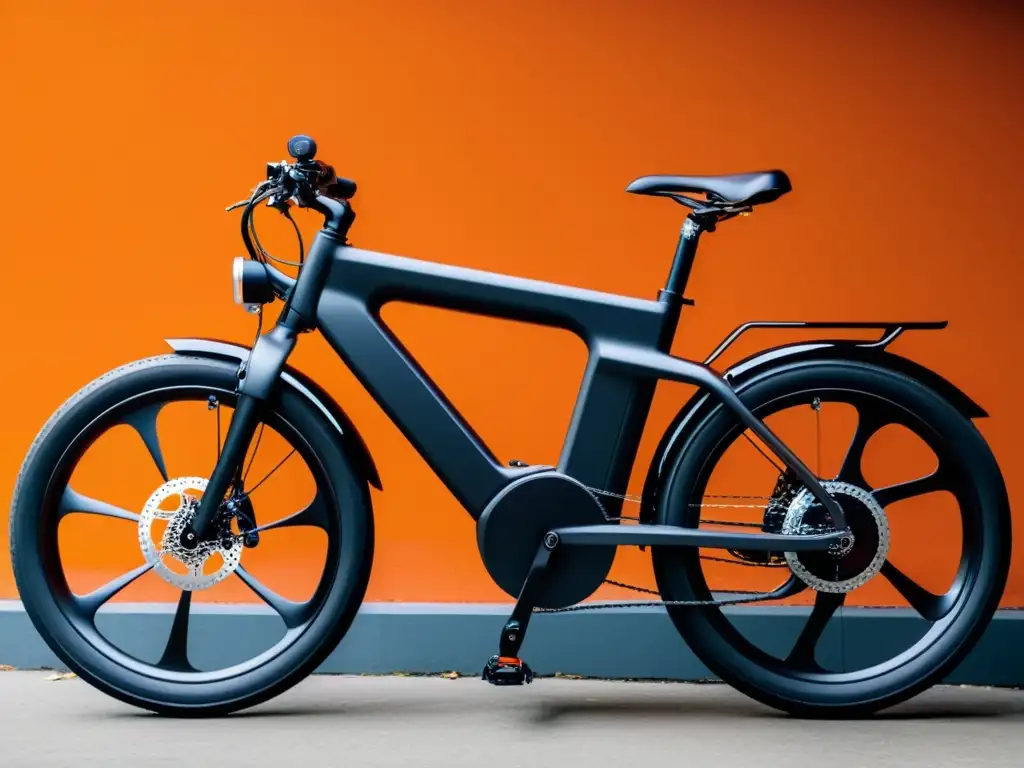 Una bicicleta eléctrica moderna con kit de conversión de código abierto integrado, resaltando su estética futurista