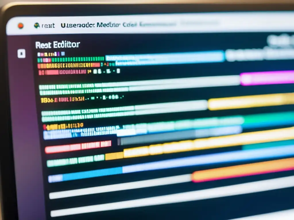 Captura detallada de un editor de código en React, mostrando el uso del hook useReducer