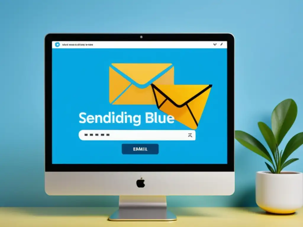 Una captura detallada de pantalla muestra una campaña de email marketing con SendinBlue software, con diseño atractivo y eficacia en las métricas