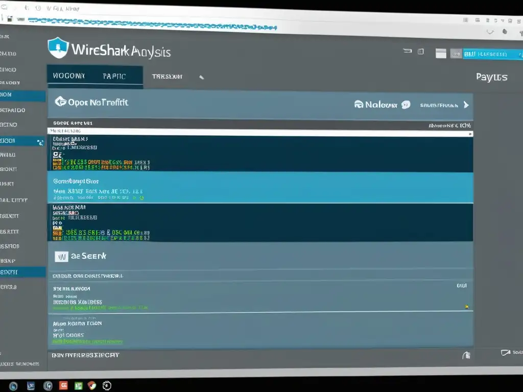 Captura detallada de tráfico de red con Wireshark, herramienta para diagnóstico de seguridad