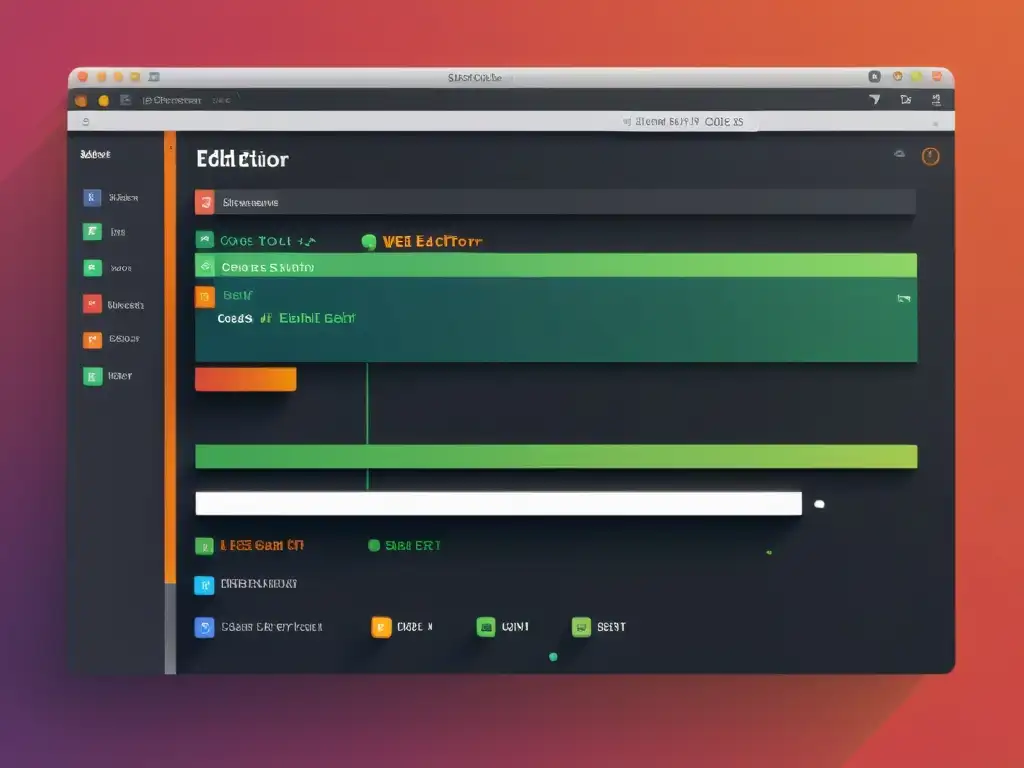 Captura del moderno editor de texto open source para desarrollo web, con diseño intuitivo y resaltando la sintaxis