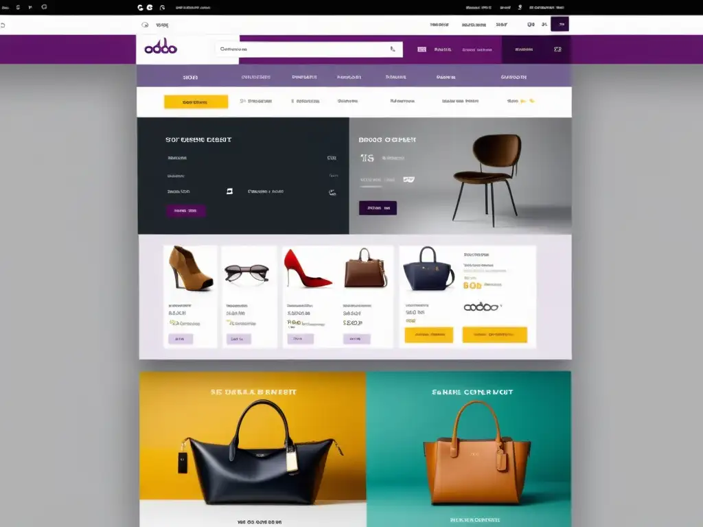 Captura del moderno e intuitivo interfaz de tienda online de Odoo Ecommerce, reflejando su plataforma integral de gestión empresarial