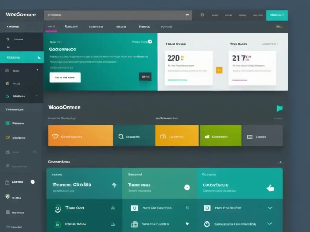 Captura del moderno panel de WordPress para personalizar temas WooCommerce, con colores vibrantes y herramientas de edición intuitivas