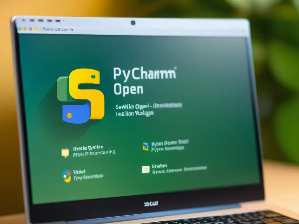 Captura de pantalla de PyCharm configurando ambiente Python