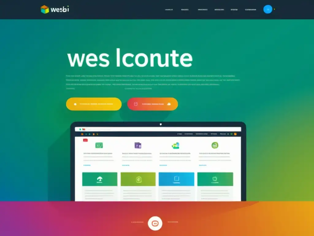 Captura de pantalla de integración de SEO en un elegante diseño web de CMS Open Source, con colores vibrantes y llamativos