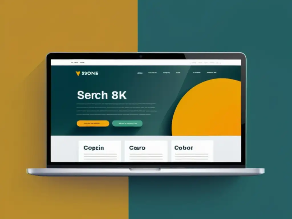 Captura de pantalla de una interfaz web moderna con diseño minimalista y elementos de SEO integrados