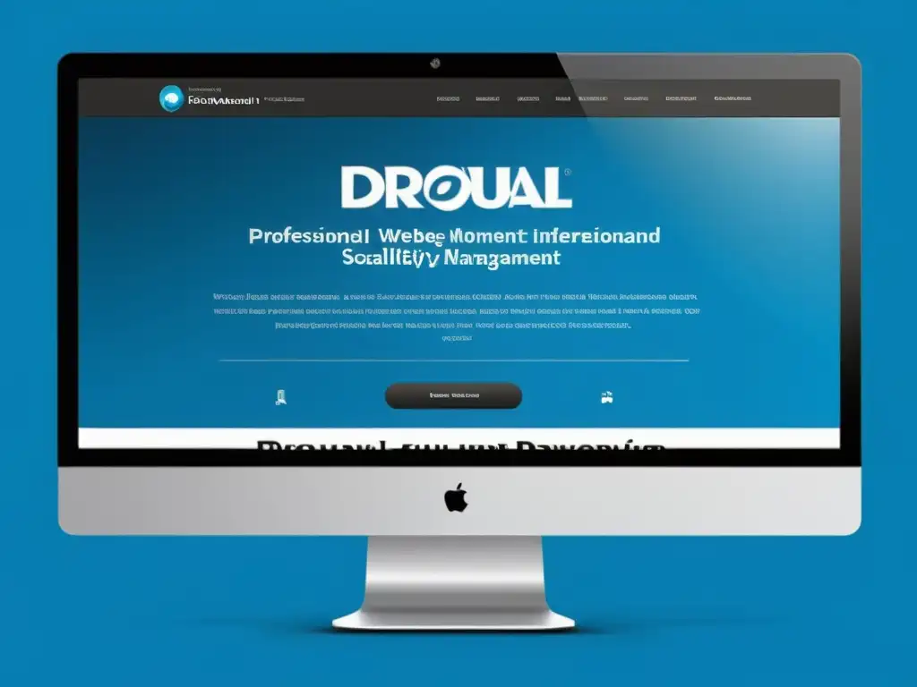 Captura de pantalla de una interfaz web profesional y dinámica, destacando las características avanzadas del software Drupal