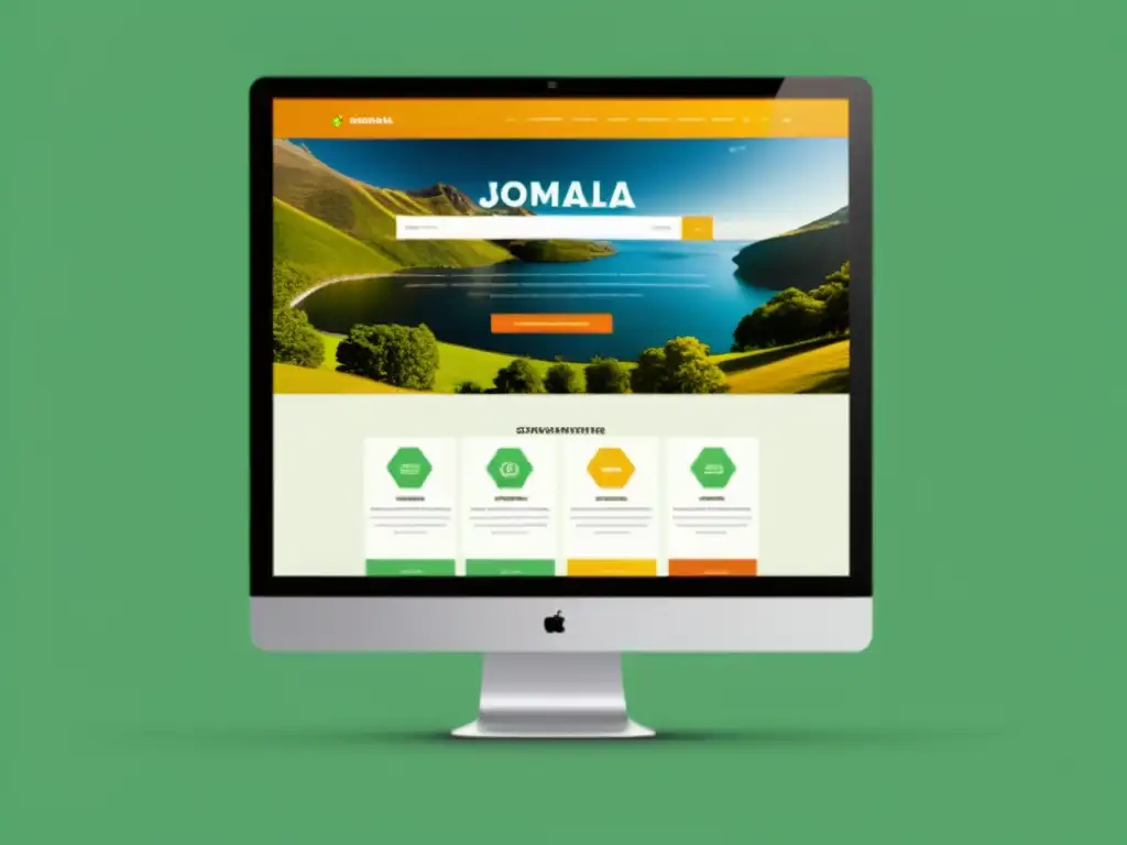 Captura de pantalla moderna y elegante de un portafolio web en Joomla, ideal para construir portfolio online con Joomla