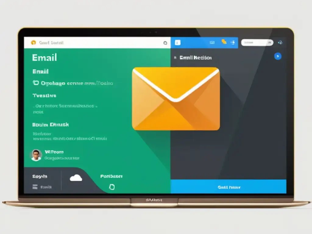 Captura de pantalla de un moderno cliente de email de código abierto innovador con diseño personalizable y herramientas de organización avanzadas
