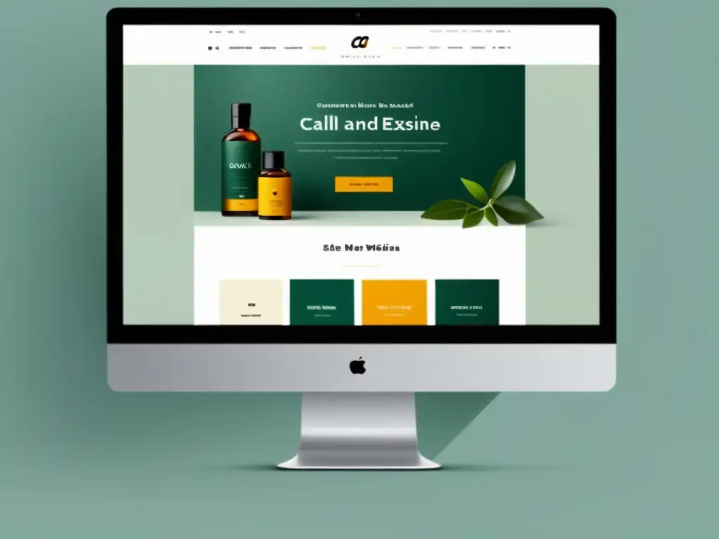 Captura de pantalla de un moderno sitio web de comercio electrónico con diseño minimalista, navegación intuitiva y productos visualmente atractivos