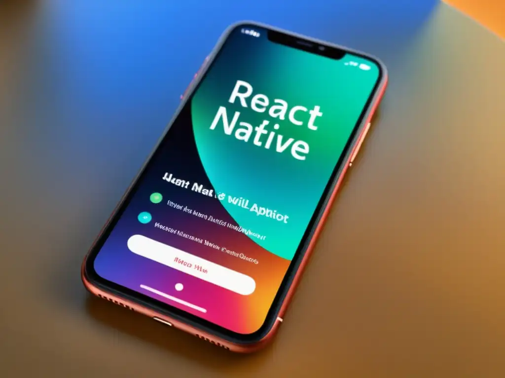 Captura de pantalla de una aplicación móvil con diseño moderno y atractivo desarrollada con React Native