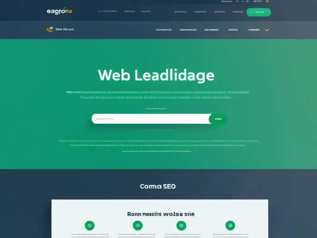 Captura de pantalla de una página de inicio web moderna y minimalista con elementos de carga rápida y las mejores prácticas SEO técnico código abierto