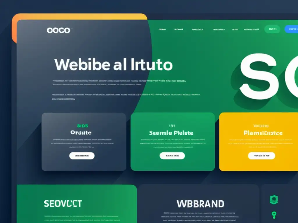 Captura de pantalla de un sitio web moderno con Herramientas Open Source para SEO, diseño vibrante y navegación intuitiva