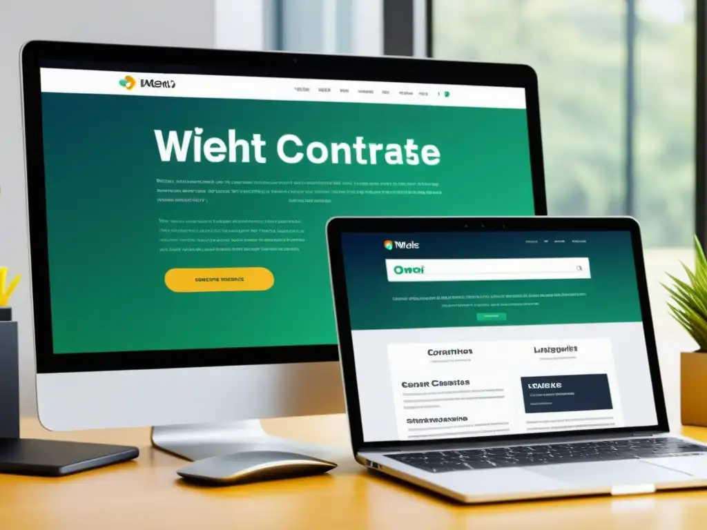 Captura de pantalla de un sitio web moderno con diseño accesible y optimización SEO con software abierto en múltiples dispositivos