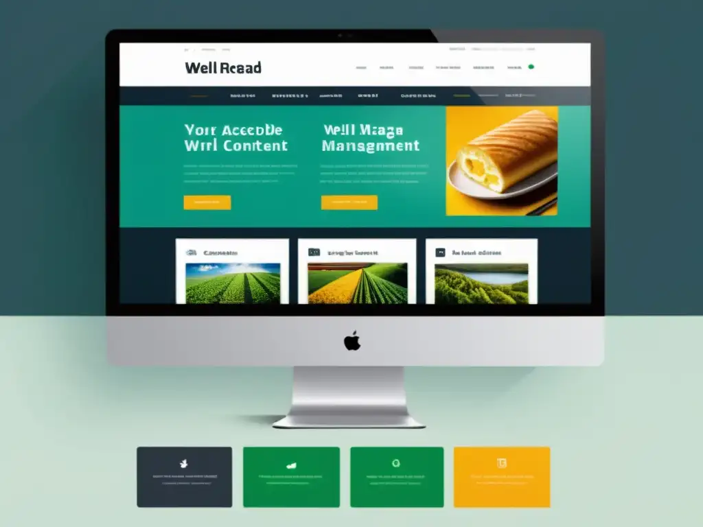 Captura de pantalla de un sitio web moderno y accesible que refleja las mejores prácticas en la gestión de medios CMS