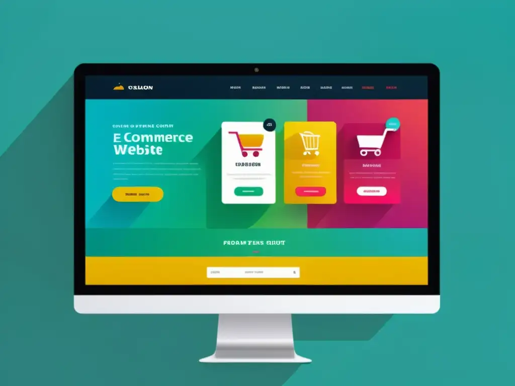 Captura de pantalla de un sitio web de ecommerce moderno y elegante con las mejores prácticas SEO para ecommerce, diseño limpio y colores vibrantes