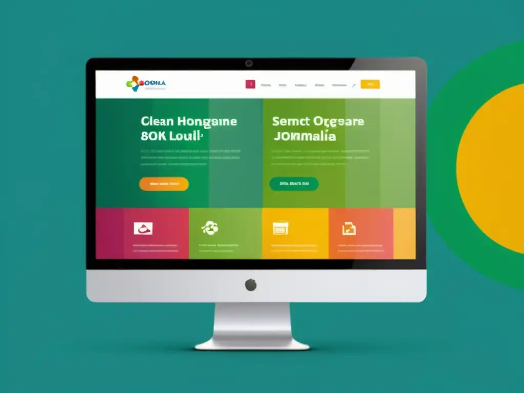 Captura de pantalla de un sitio web moderno de Joomla con optimización SEO y diseño contemporáneo en alta resolución