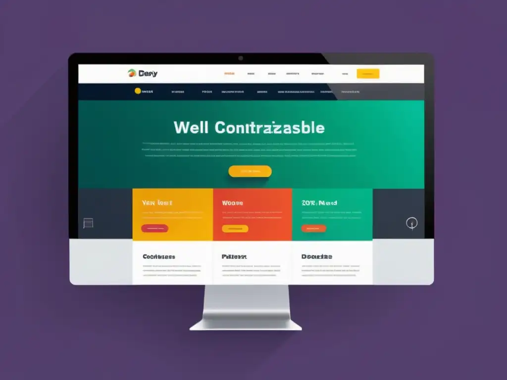 Captura de pantalla de un sitio web moderno y accesible, con colores vibrantes y diseño innovador
