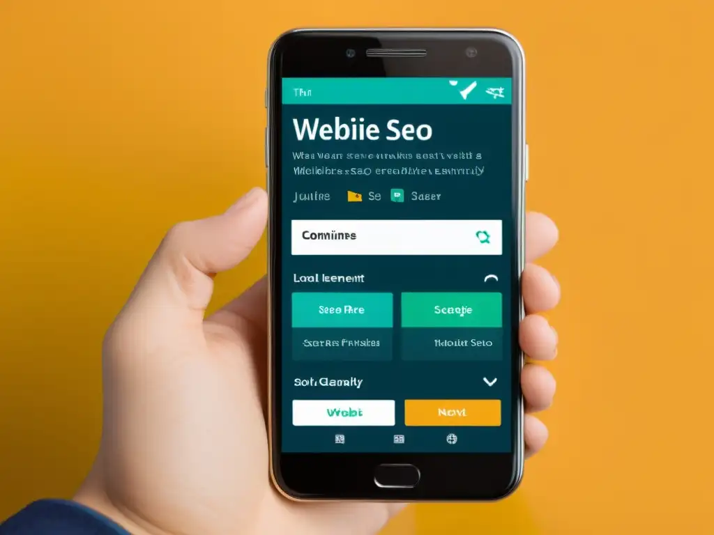 Captura de pantalla de smartphone con diseño web optimizado para móviles y código abierto, destacando la experiencia del usuario y la estética moderna