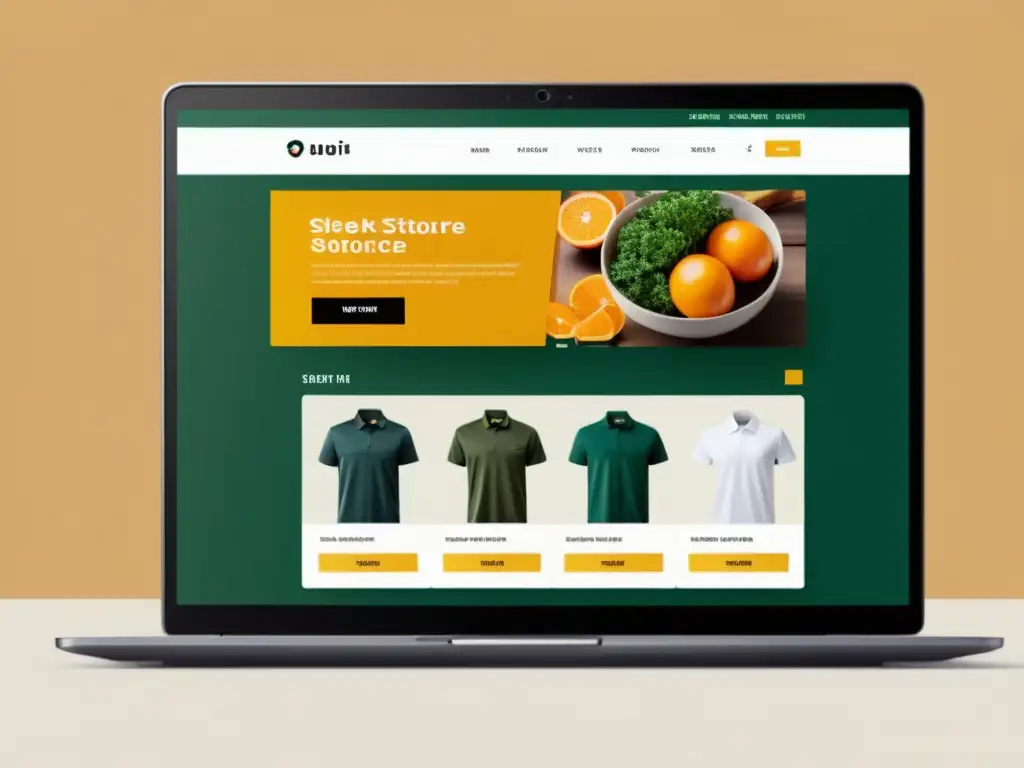 Captura de pantalla de una tienda virtual segura y moderna en un portátil