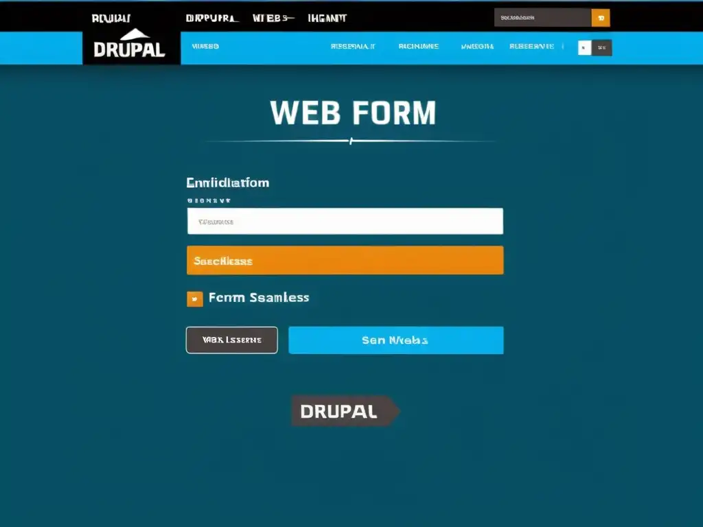 Captura de pantalla vibrante de un formulario web dinámico integrado en Drupal