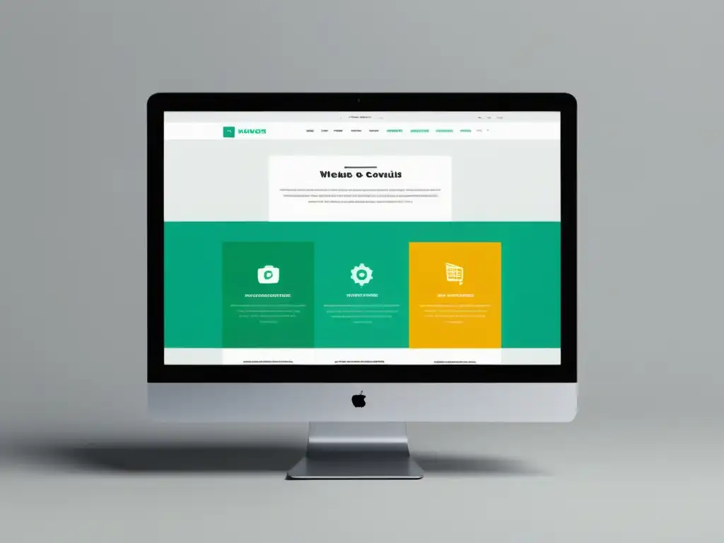 Captura de pantalla de diseño web minimalista con colores vibrantes y navegación intuitiva