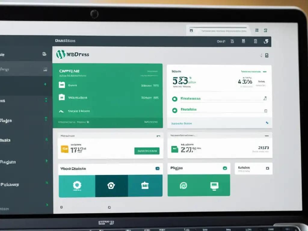 Captura de pantalla de WordPress con plugins para mejorar velocidad, interfaz moderna y eficiencia destacada