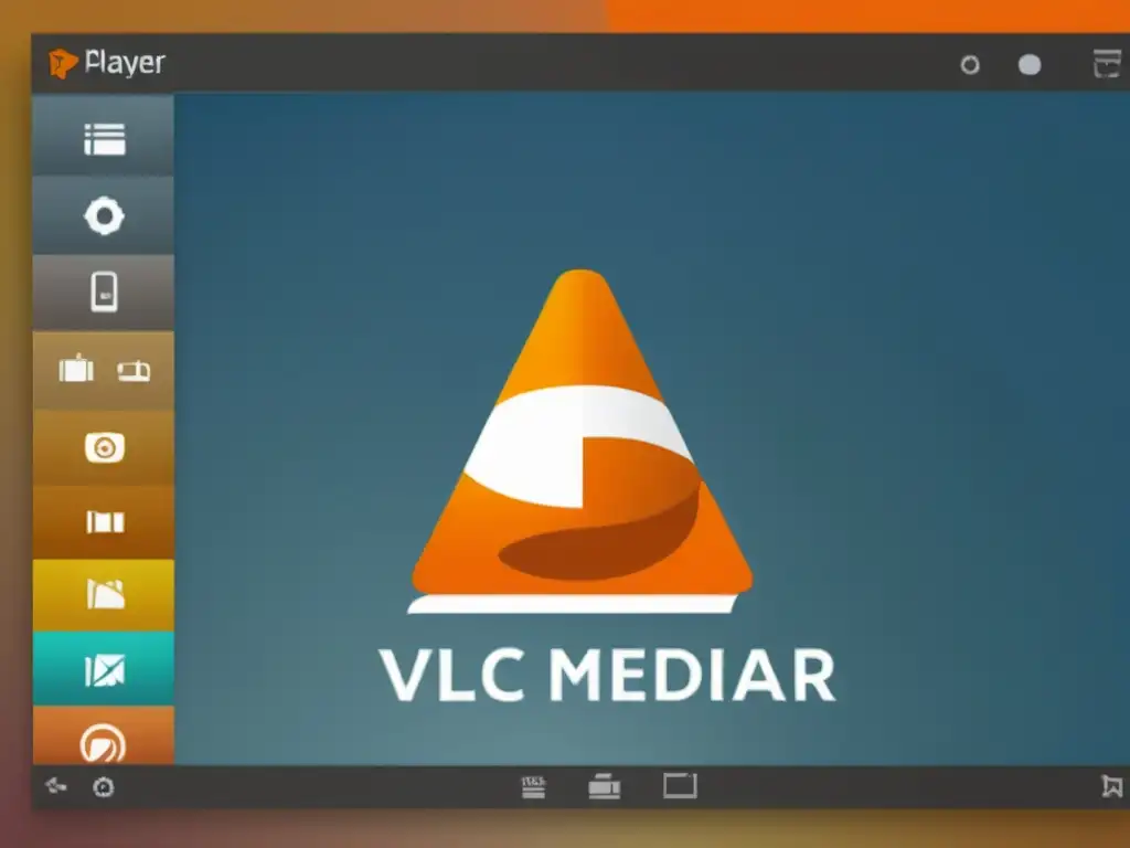 Captura de alta resolución del reproductor multimedia VLC Media Player, resaltando su diseño moderno y amigable, con controles claros y versatilidad en formatos de medios