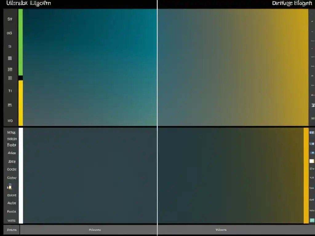 Comparativa Darktable vs Lightroom: Detallada imagen de las interfaces lado a lado, resaltando herramientas de edición y ajustes de color