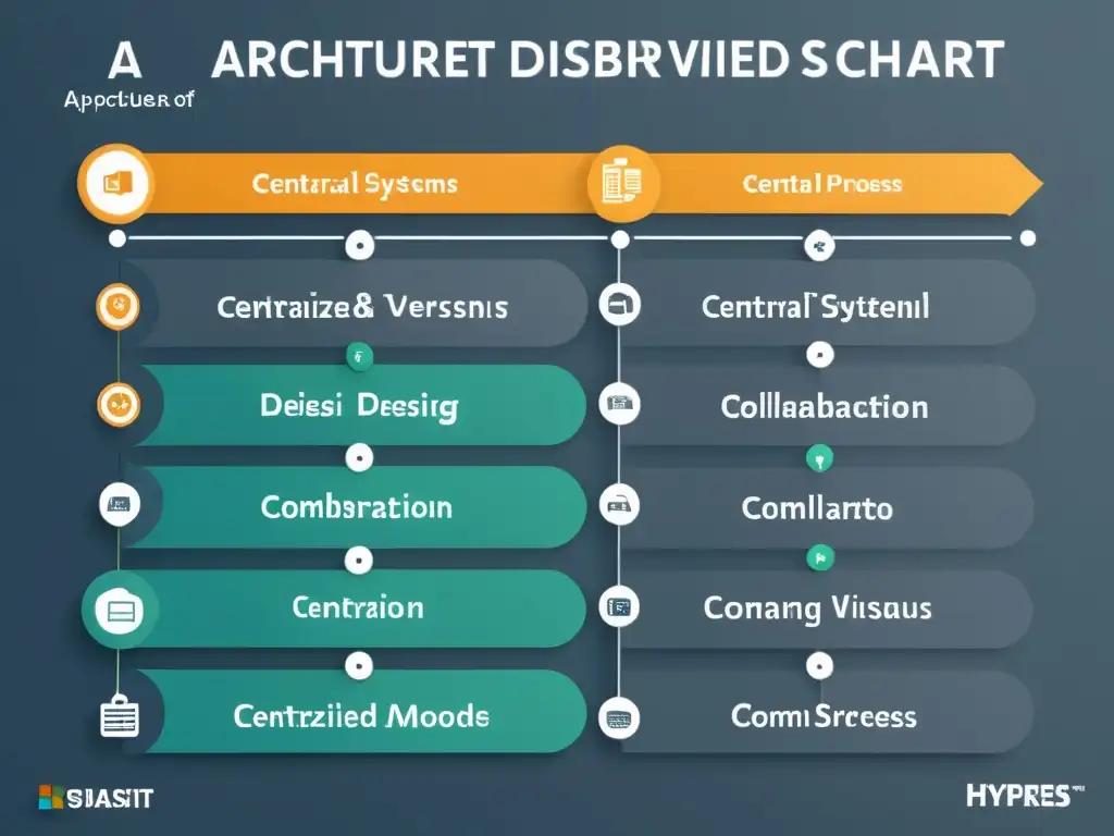 Comparativa detallada de sistemas de control de versiones distribuidos y centralizados, resaltando sus ventajas y diferencias