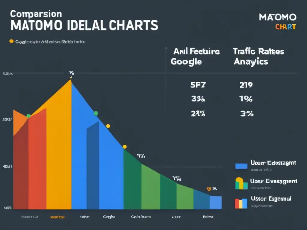 Comparativa Matomo vs Google Analytics: Detallado gráfico comparativo de características, visualización de datos y diseño de interfaz