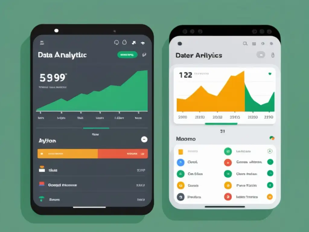 Comparativa Matomo vs Google Analytics: Detallado gráfico comparativo con colores, iconos y diseño moderno para fácil comparación