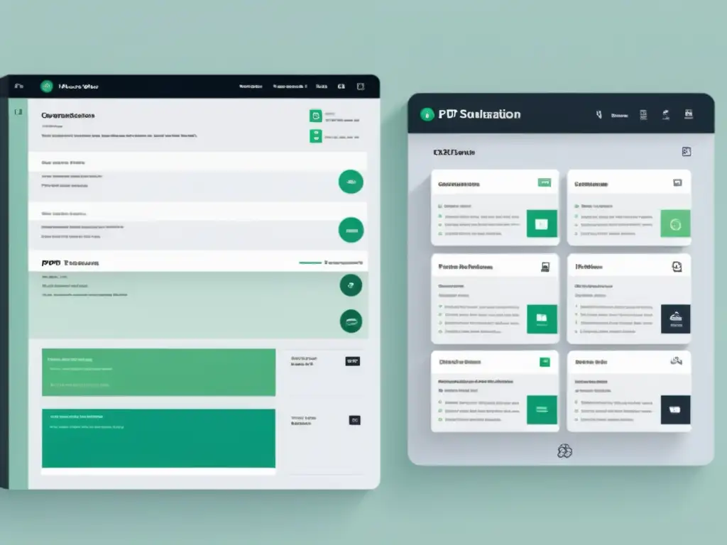 Comparativa de interfaces de editores Open Source para PDF, destacando herramientas de anotación, organización y colaboración