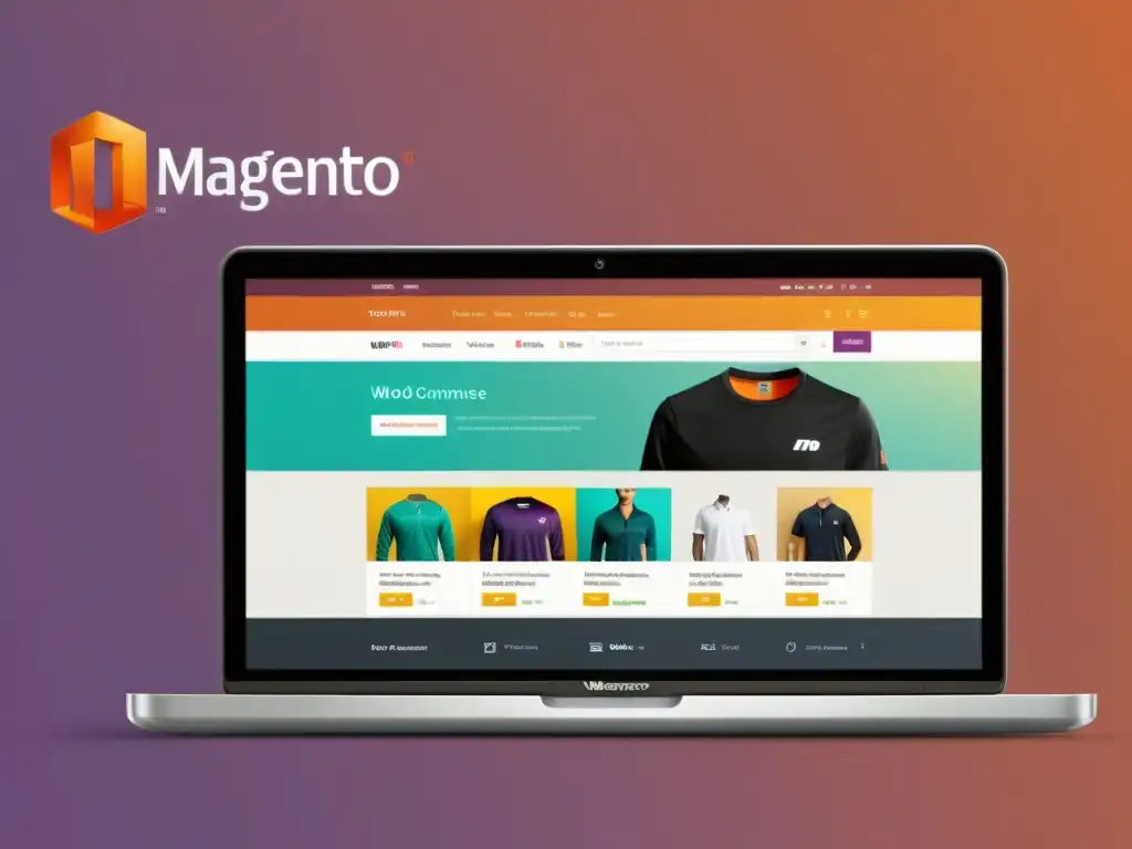 Comparativa Magento vs WooCommerce: Interfaces detalladas lado a lado, destacando robustez y personalización amigable