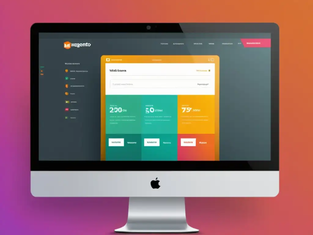 Comparativa Magento vs WooCommerce: imagen de interfaces vibrantes, modernas y funcionales, transmitiendo profesionalismo y educación