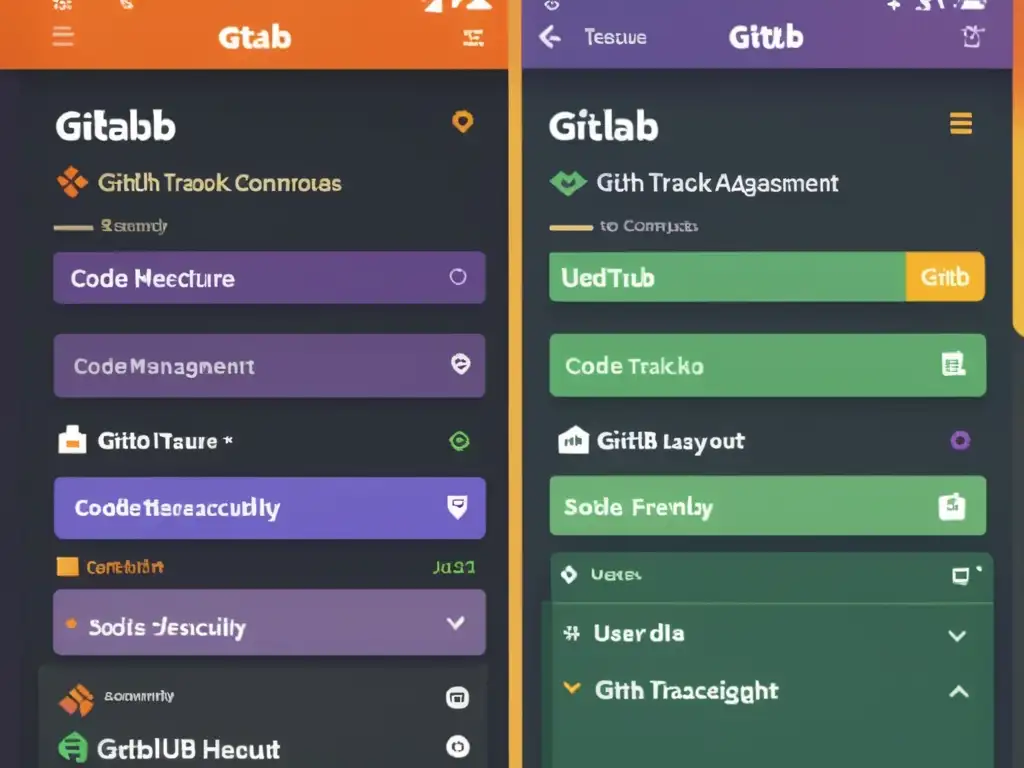 Comparativa visual de la interfaz de usuario de GitLab y GitHub resaltando sus diferencias en diseño, funcionalidad y usabilidad