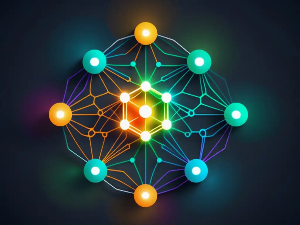 Compleja red neuronal con Inteligencia Artificial en ERPs de código abierto, simbolizando innovación y tecnología avanzada