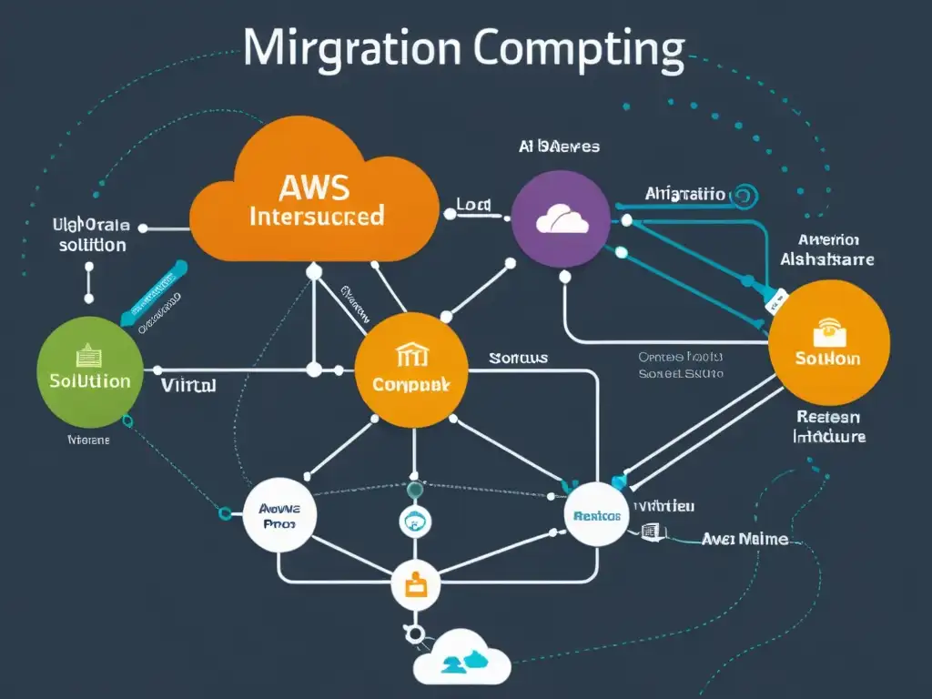 Complejo diagrama de migración de AWS a Cloud Computing de código abierto, detallado y profesional