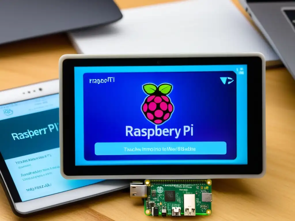 Raspberry Pi conectado a pantalla táctil, configuración inicial de Raspbian mobile