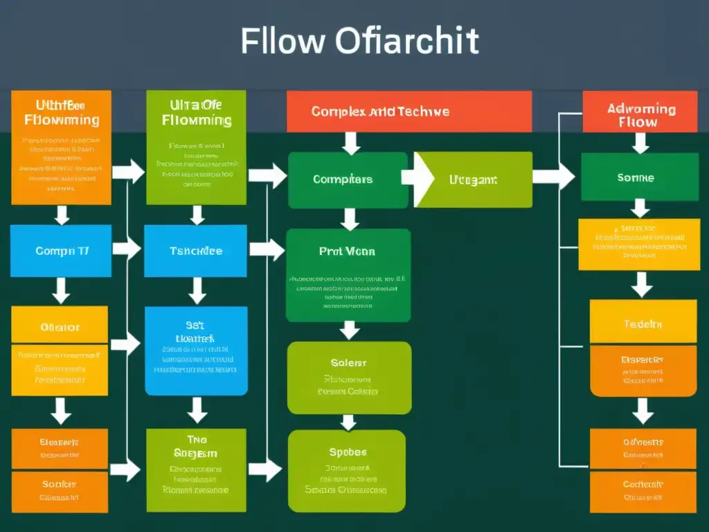 Creación avanzada de diagramas y flujogramas con LibreOffice Draw: diseño profesional y colores vibrantes en un detallado 8k