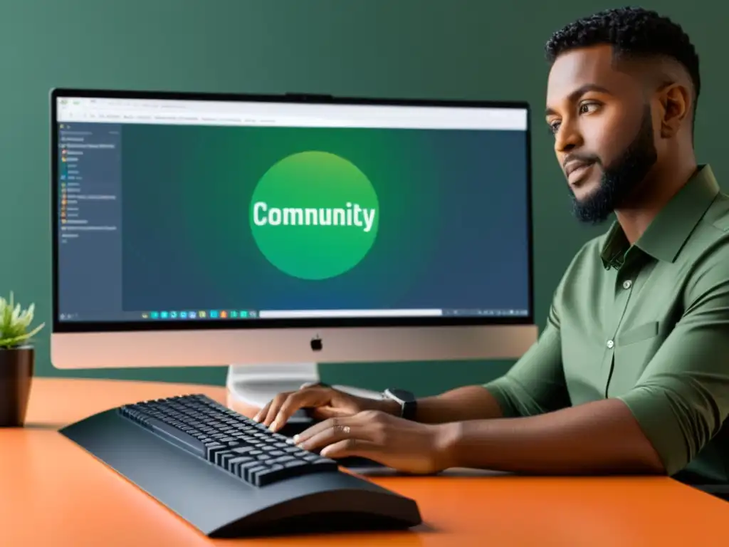 Un desarrollador escribe código en IntelliJ IDEA Community en un escritorio moderno