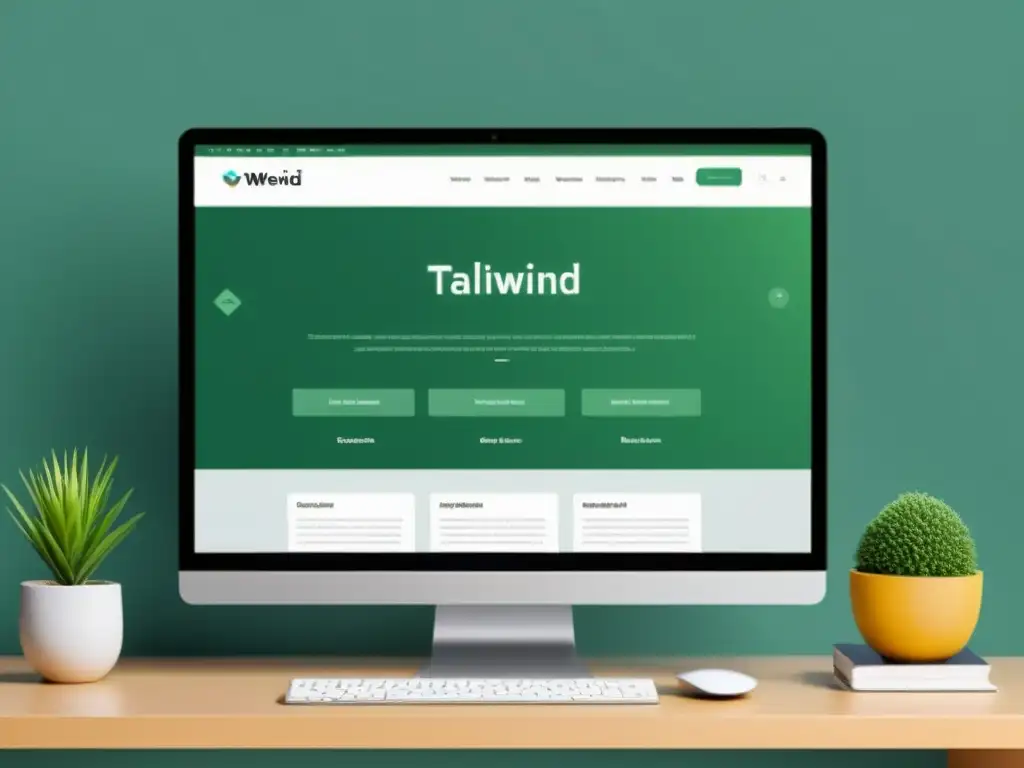 Desarrollador web crea diseño minimalista con Tailwind CSS Un desarrollador web destaca las ventajas de utilizar Tailwind CSS en un diseño elegante y minimalista