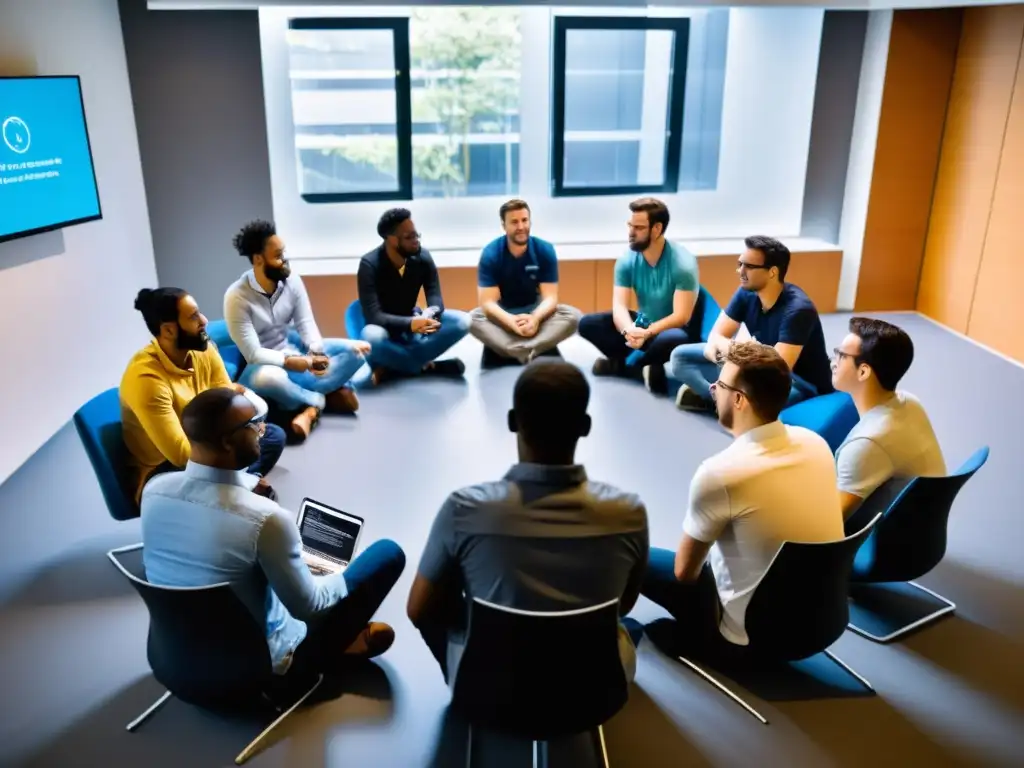 Entrenamiento de Desarrollo Seguro: Colaboración en Código Abierto Desarrolladores participan en sesión de entrenamiento en seguridad en desarrollo de código abierto, promoviendo colaboración y aprendizaje tecnológico