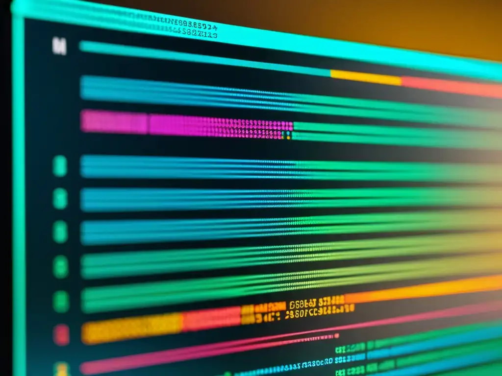 Detallada imagen de pantalla con código de colores, resaltando análisis estático código abierto