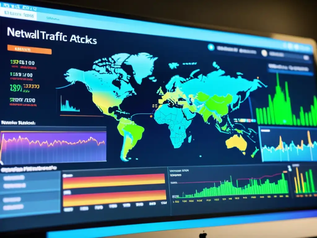 Visualización detallada de tráfico de red y ataques cibernéticos en un sofisticado panel de Honeypots de código abierto