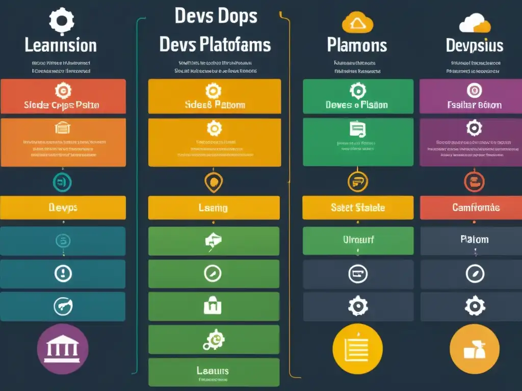 Un detallado gráfico comparativo de plataformas de aprendizaje DevOps