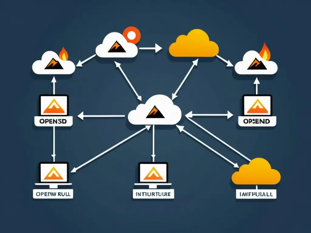 Detalle de la configuración avanzada del firewall OpenBSD en una red, mostrando el flujo de tráfico y las medidas de seguridad implementadas