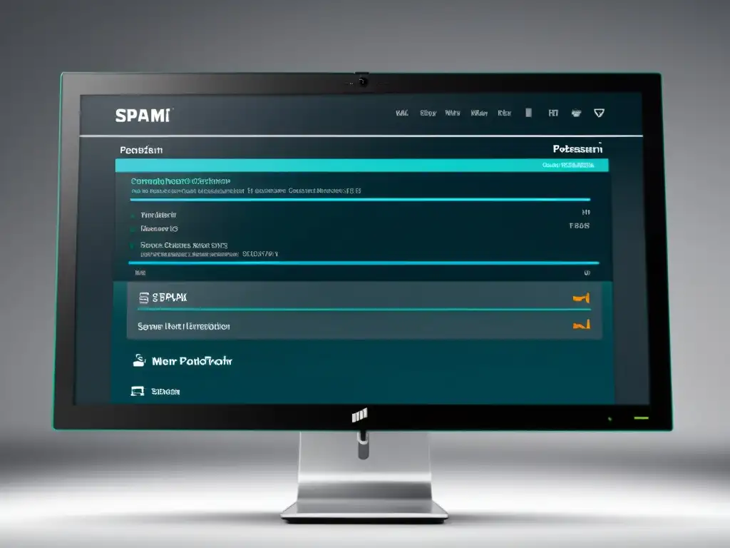 Detalle de configuración avanzada de Postfix y SpamAssassin para empresas en un monitor de ordenador